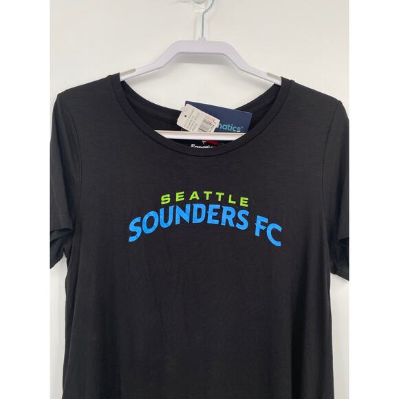 Fanatics Black Seattle Sounders FC Short Sleeve T-shirt Tunic Top Women's Medium - Picture 2 of 9